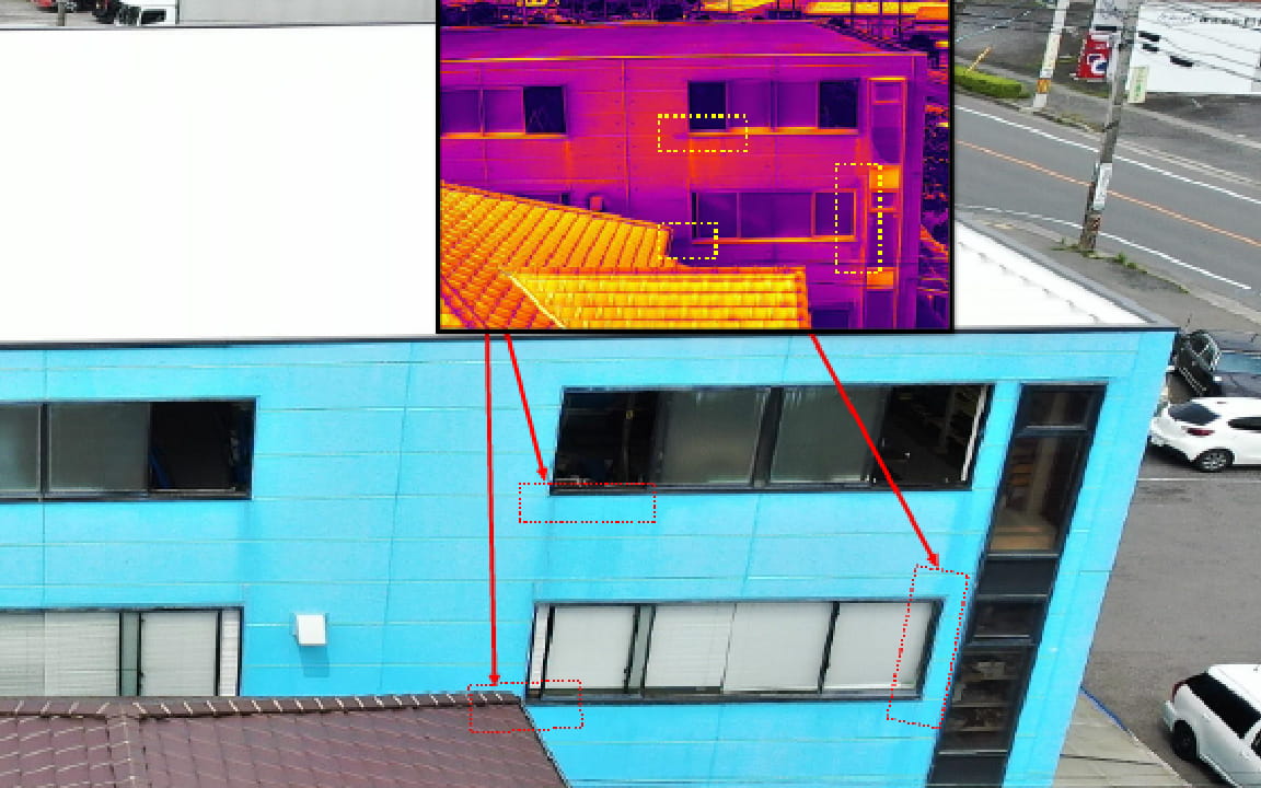 ドローンによる赤外線調査の画像